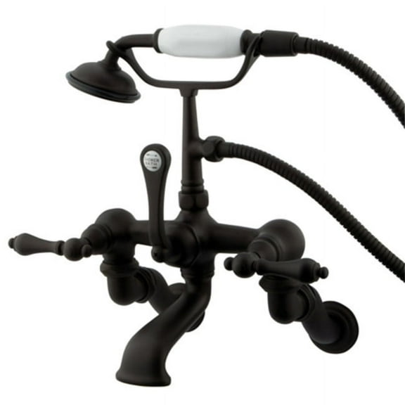 Elements Of Design DT4575AL Triple Handle Wall Mounted Clawfoot Tub Filler - Bronze