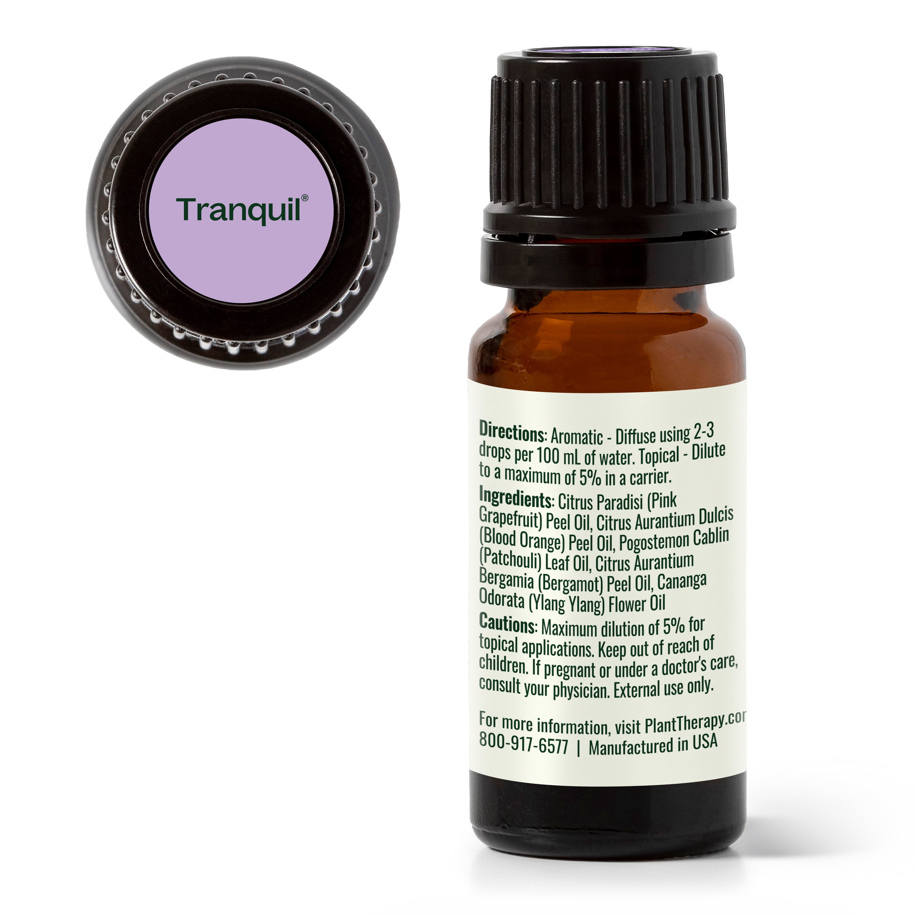 Plant Therapy Tranquil Essential Oil Blend - Peace & Calming Blend 100% Pure, Undiluted, Natural Aromatherapy, Therapeutic Grade 10 mL (1/3 oz)