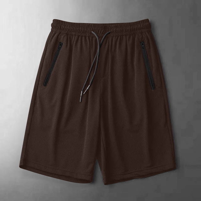 Admvng Plus Size Shorts For Men Solid Color Summer Ice Silk Drying Running Shorts With Pocket S-5XL