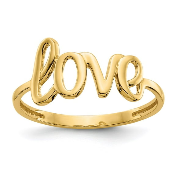 14k Yellow Gold Love Ring Fine Jewelry For Women Gifts For Her, Size 7
