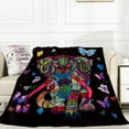 thumbnail image 1 of Couverture Adulte Boho Papillon Éléphant Couverture en Flanelle Jetée Femmes Douce et Confortable, 1 of 7