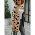 thumbnail image 4 of Charmo Cardigan en Tricot Léopard pour Femmes Ouvert avec Poches Manches Longues, 4 of 5