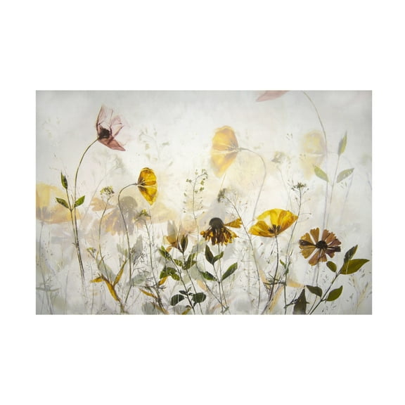 Canvas Wall Art - Nel Talen 'Flower Party' Wall Art for Living Room, Bedroom, or Office Décor by Trademark Fine Art - 19 x 12 Inches