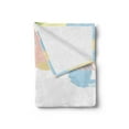 thumbnail image 2 of Cartoon Soft Flannel Fleece Throw Blanket, Random Strokes Brushes in Circular and Band Shapes Dashes with Pastel Tones, Cozy Plush for Indoor and Outdoor Use, 70" x 90", Multicolor, by Ambesonne, 2 of 5