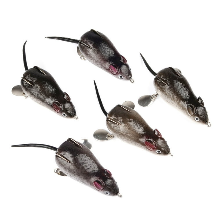 Soft Rubber Mouse Fishing Lures Baits Top Water Tackle Hooks Bass Bait WH