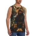 thumbnail image 2 of Yiaed Forest Creek Cute Dog Print Men's Singlet Vests Summer Running Muscle Tank Tops Gym Undershirt Round Neck Sleeveless for man, 2 of 5