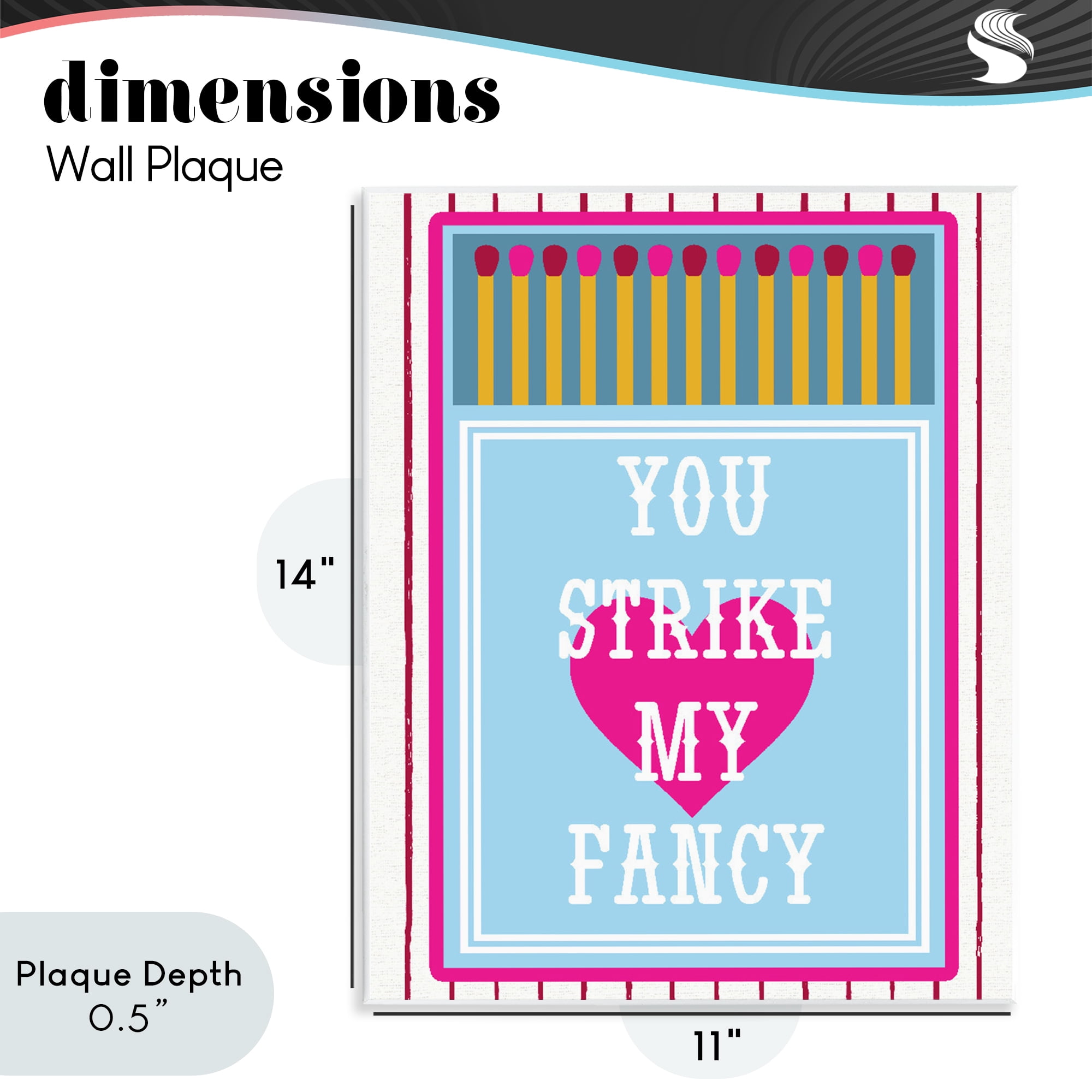 Stupell Industries You Strike My Fancy Wall Plaque Art, design by Lil' Rue