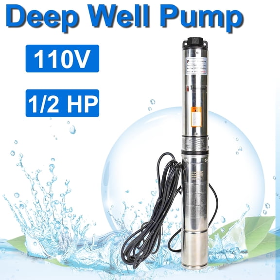iMeshbean 4" Deep Submersible Well Pump 1/2HP Water Well Pump 110V, 25GPM, 33' Cord, 207' Max Head