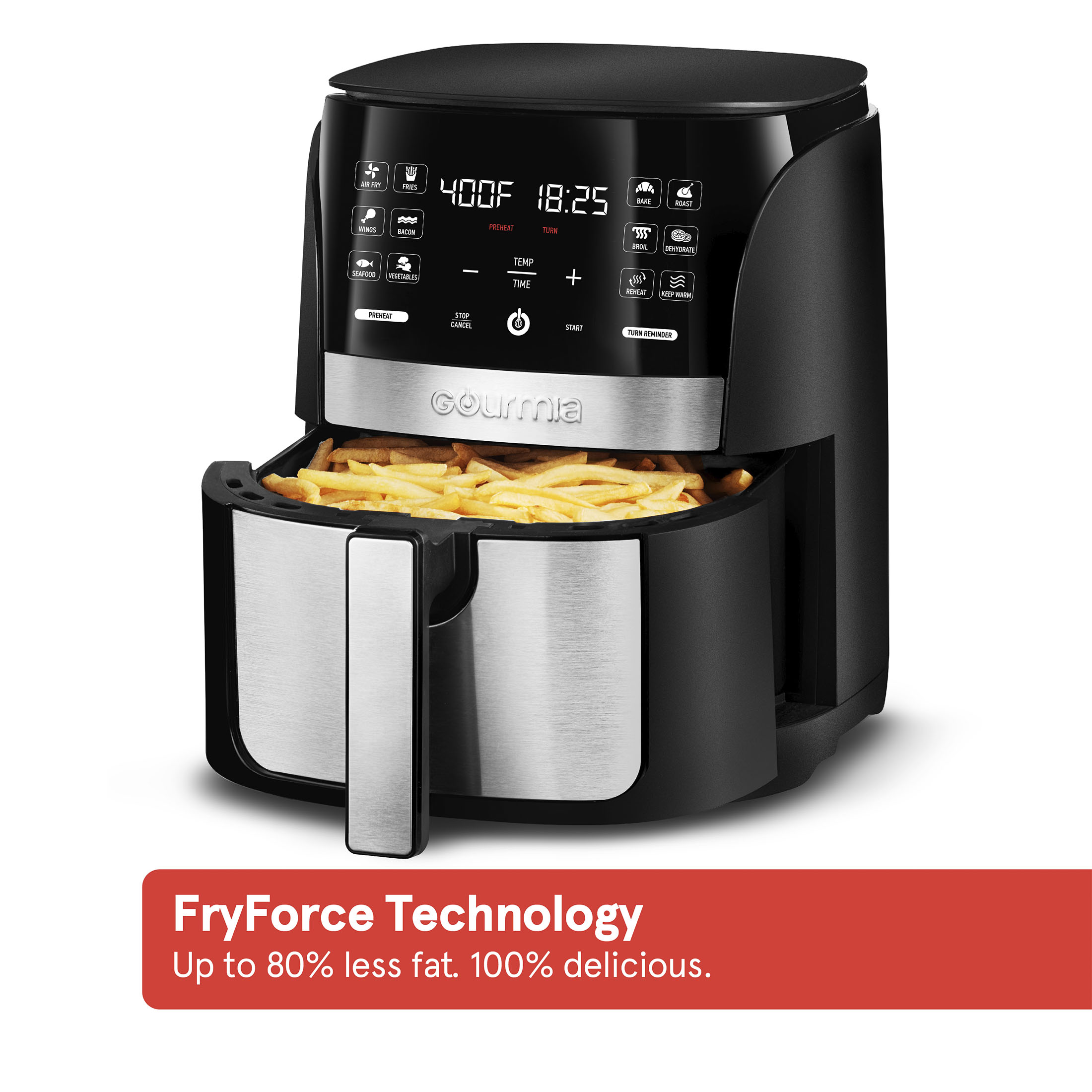 Gourmia 6 Qt Digital Air Fryer with Guided Cooking and 12 One-Touch Cooking Functions, 13.58 H, New - image 4 of 9