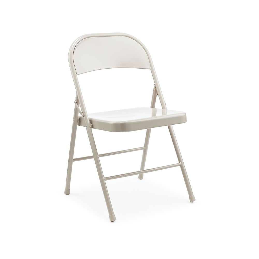 Staples Taupe Metal Folding Chairs 4/PK 2720168