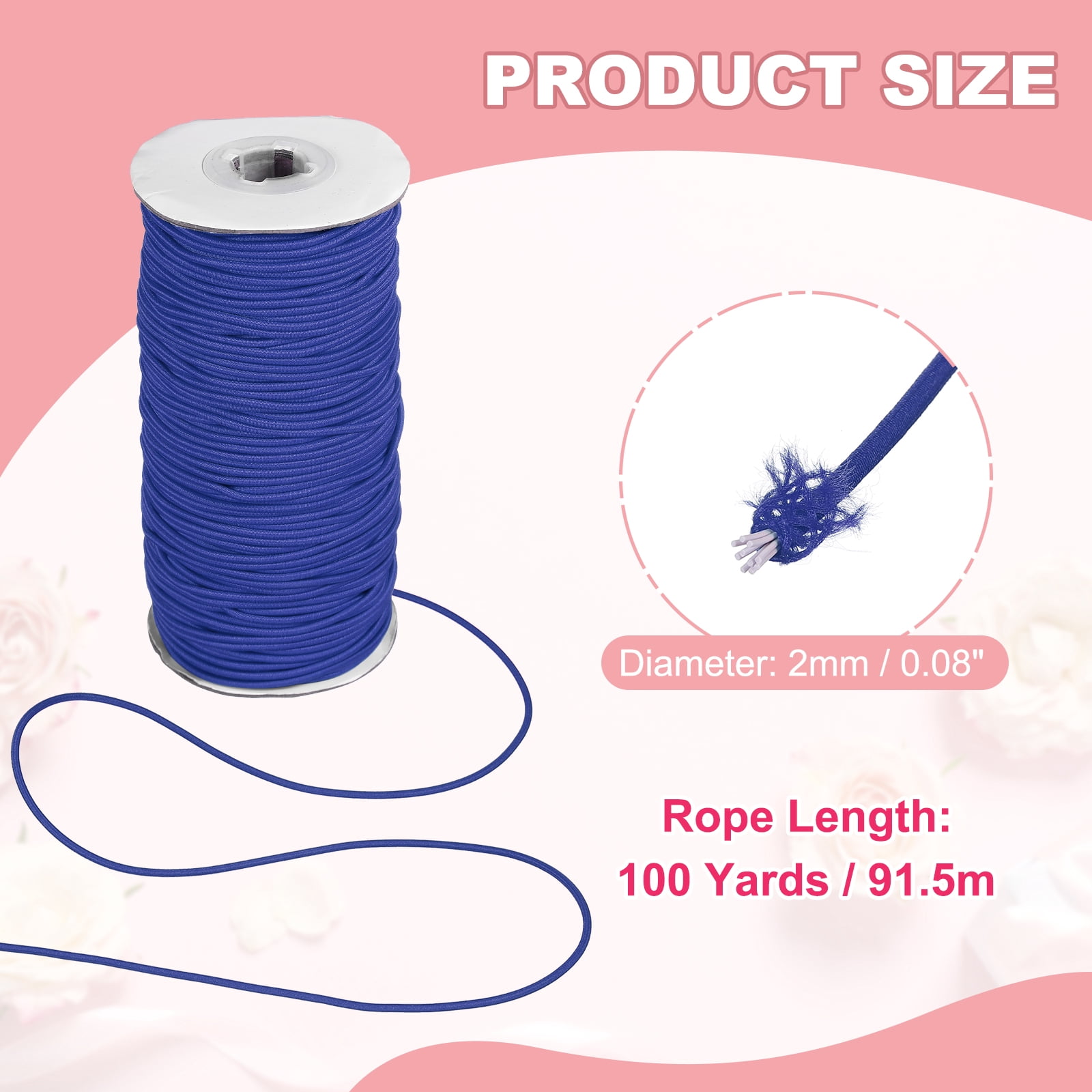Uxcell Stretchy String for Bracelets, Elastic Crystal Thread Stretch Elastic Beading Cord 2mm & Blue-Fitting For(Bracelets/Sewing/Beading/Necklace/Jewelry Making/Crafts DIY)