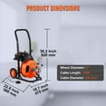 thumbnail image 3 of 100ft Drain Cleaning Machine - 3/8" Sewer Snake with Auto Feed & 4 Cutters, Air-Foot Switch for 1"-4" Pipes, Professional Drain Auger (Orange), 3 of 9