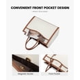 thumbnail image 3 of Bolsa para portátil LOVEVOOK para mujer, 15.6 pulgadas, lona, beige-marrón, 3 of 9