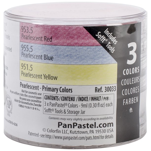 Colorfin PPPRLSET-30033 PanPastel Ultra Doux Artiste Pastel Set 9ml 3/pkg-Perlescent - Primaire