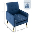 thumbnail image 2 of Gymax 2 Pieces Accent Chair Upholstered Armchair w/ Tufted Back & Metal Legs Blue, 2 of 10