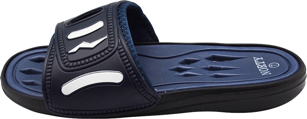 NORTY Mens Drainage Slide Sandals Adult Male Footbed Sandals Navy - image 2 of 7