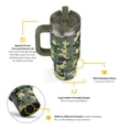 thumbnail image 2 of RTIC 16 oz Ceramic Lined Road Trip Tumbler, Leak-Proof Covered Straw Lid, Digital Camo, 2 of 8