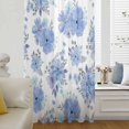 thumbnail image 5 of Blue Watercolor Floral Sheer Curtains 54 Inches Long, Spring Flower Abstract Art Light Filering Curtains, Breathable Simi Curtain Privacy Drapes for Kitchen Bathroom Small Window Treatment, 5 of 9