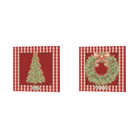 Hometown Christmas A by Andi Metz Canvas Art Set of 2 14 inch X 14 inch Each