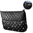 thumbnail image 1 of Soporte para bolso de coche, organizador de respaldo de asiento de cuero, bolsa de malla de gran capacidad, almacenamiento y bolsillo para bolso, bolsa de red para respaldo de asiento, soporte para, 1 of 8