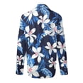 thumbnail image 4 of IWRICH Women's Hawaiian Long Sleeve Shirts Coconut Summer Soft Button down V Neck T Shirts Vacation Graphic Printed Tops Navy M, 4 of 5