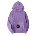 thumbnail image 6 of Women's Trendy Hoodies Pet Pouch Sweatshirt Pullover Long Sleeve Casual Loose Hooded Tops Gift for Dog Cat Lovers (XL, Purple), 6 of 7