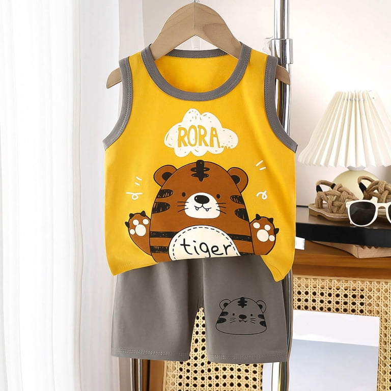 キッズBセット Povozer Baby Boy Summer Outfit Striped T-shirt Toddler Boy Summer