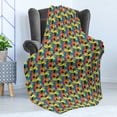 thumbnail image 4 of Colorful Soft Flannel Fleece Throw Blanket, Abstract Art Pattern with Hand Drawn Textures Leaves and Curves in Vivid Colors, Cozy Plush for Indoor and Outdoor Use, 50" x 70", Multicolor, by Ambesonne, 4 of 5