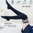 thumbnail image 3 of 3 Pairs Awesome Women Thigh High Cotton Boot Socks. Durable Knee High Socks, Perfect As Winter & Spring Socks Size 6-9 T1022 3p06 Navy, 3 of 4