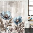 thumbnail image 3 of Spring Floral Waterproof Fabric Shower Curtain,Teal Tulip Farmhouse Retro Botanical Herb Waterproof Fabric Shower Curtain for Bathroom Curtains Bathtubs Shower Curtains with 12 Hooks Stall 54x78in, 3 of 8