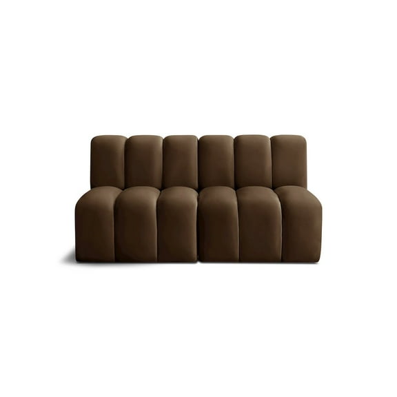 Meridian Furniture Arc Brown Velvet Modular Sectional