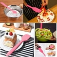 thumbnail image 2 of Juego de espátulas de silicona resistentes al calor, silicona antiadherente, diseño ergonómico para cocinar y hornear en la cocina, 3 piezas en color rosa, utensilios de una sola pieza sin costuras, 2 of 6