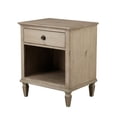thumbnail image 2 of Ergode French-Inspired Nightstand with Rustic Birch Veneer Finish, Easy Glide Drawer, Display Shelf, and Antique Silver Decorative Pulls, 2 of 4