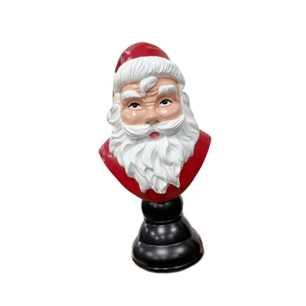 Estatua de cabeza de Papá Noel, decoración navideña, artículo de colección, estantería 27 cm