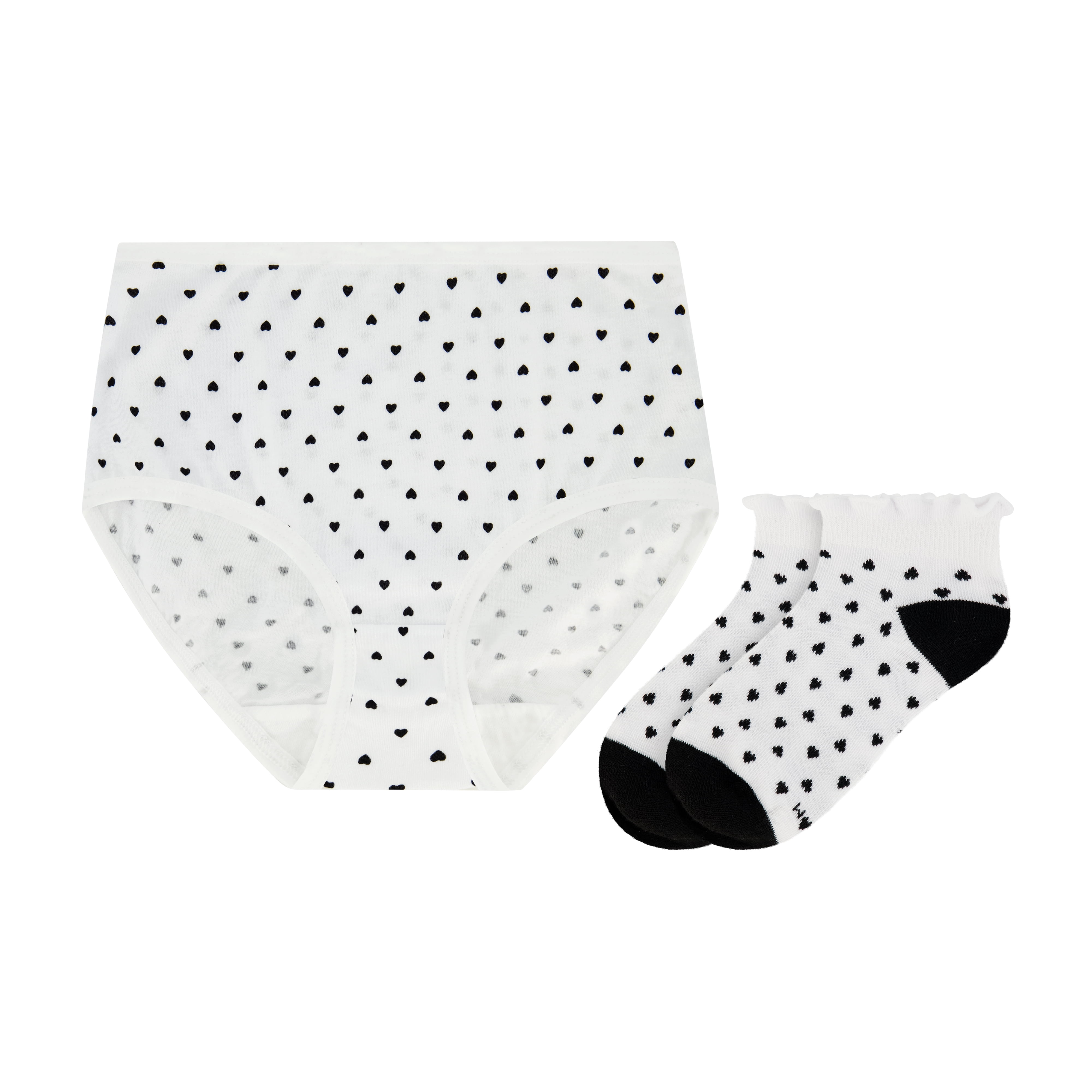 Wonder Nation Girls Cotton Underwear & Socks Bundle, 14-Pack, Sizes 4-16