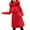 Red, variant on Jacenvly Winter Coats for Women Solid Quilted Jackets Thickening Warmth Long Sleeve Cardigan Drawstring Hoodlies Zip-Up Pocket Jacket Casual Fashion Long Blouse