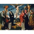 thumbnail image 2 of Cornelis Engebrechtsz 24x19 Gold Ornate Framed and Double Matted Museum Art Print Titled - The Crucifixion with Donors and Saints Peter and Margaret (ca. 1525-27), 2 of 4