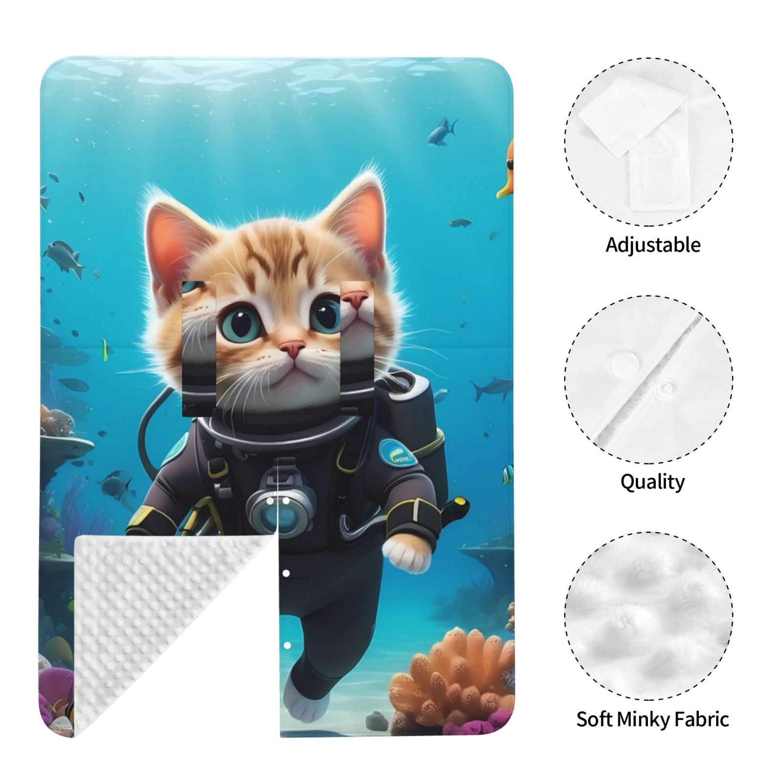 Naloa Underwater Diving Cat Baby Car Seat Cover, Breathable Baby Carrier Cover, Multiuse Baby Carrier Cover & Nursing Breastfeeding Cover