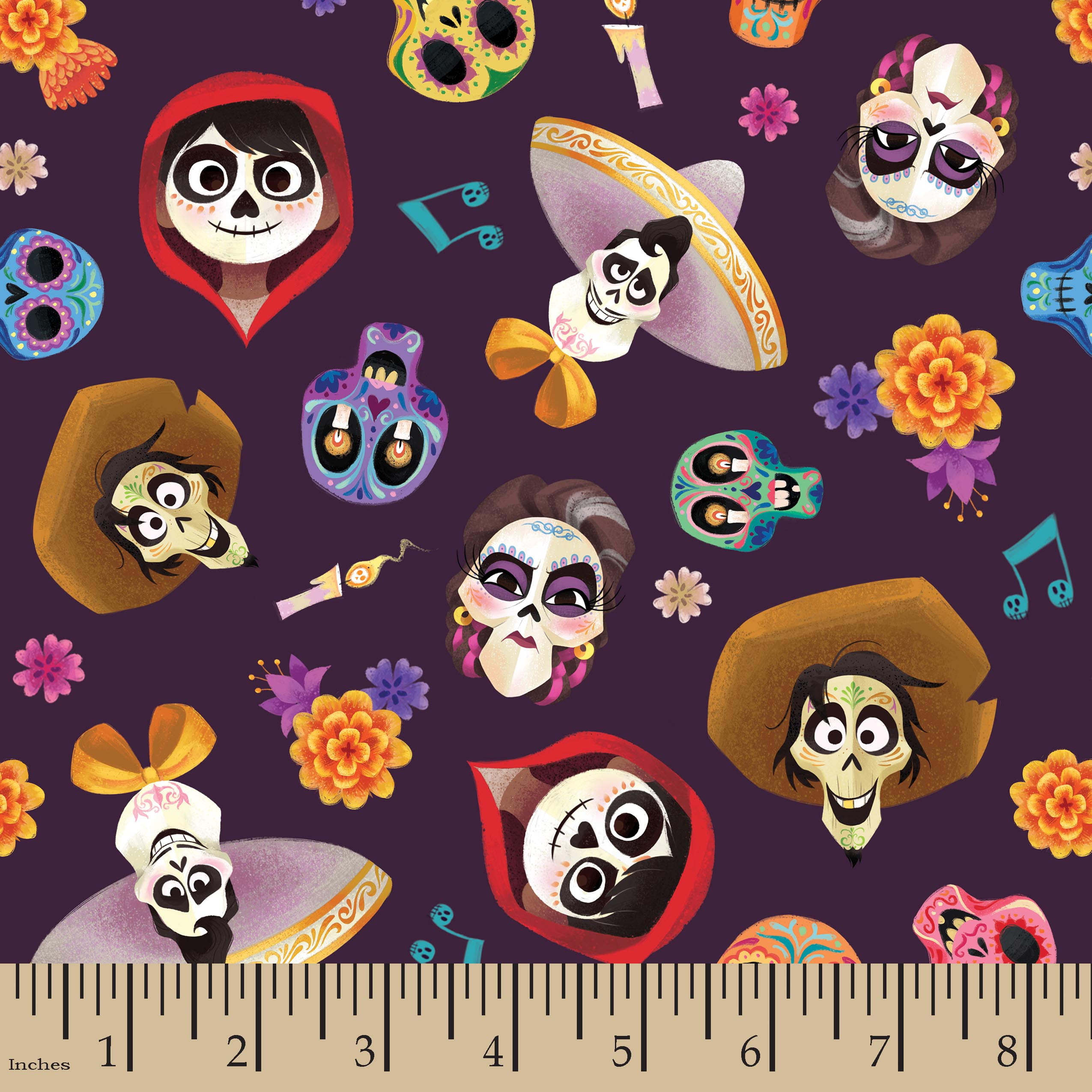Disney Pixar Coco and Friends Head Toss 1 Yard Precut Disney Pixar Coco and Friends Head Toss 1 Yard Precut