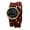 Brown, variant on Analog Quartz Leather Strap Watch for Women:Halloween Retro Motorcycle Watch with Round Dial Digital Concept Scale Double Wrap Strap for Women