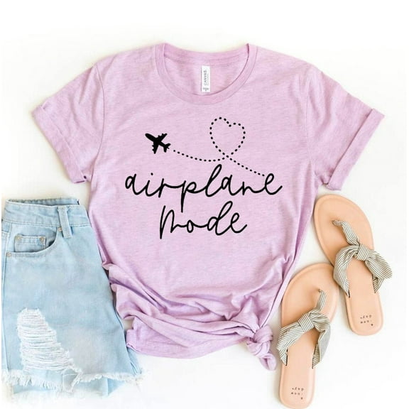 Airplane Mode T-shirt Vacation Shirts Wanderlust Gift Women's Aviation Top Adventure Tshirt Travel Shirt Explorer Tee