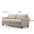 thumbnail image 2 of Zinus Josh Traditional Modern 3-Seater Upholstered Sofa Couch, Beige, 2 of 9