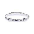 thumbnail image 2 of 9ct White Gold Jewelco London CZ Heart ID 3mm Expanding Baby Bangle Bracelet, 2 of 4
