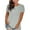 Gray, variant on Staron Women's Casual T-Shirts Round Neck Short Sleeve Loose Blouse Solid Basic Tops Curved Hem Fashion Summer, Army Green XXL
