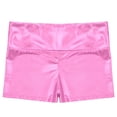 thumbnail image 2 of dPois Kids Girls Sparkly Tumbling Dance Outfit Long Sleeve Gymnastics Leotard with Metallic Shorts Pink 14, 2 of 9