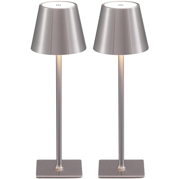 KDG 2 Pack Cordless Table Lamp,Portable LED Desk Lamp, 4000mAh Battery Operated, 3 Color Stepless Dimming Up, for Restaurant/Bedr