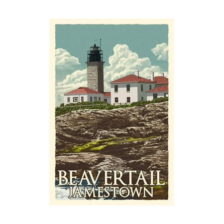 - Jamestown, Rhode Island - Beavertail Lighthouse Print Wall Art By Lantern Press
