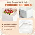 thumbnail image 4 of 10x10x8 Inch White Tall Cake Boxes with Window, 10-Pack Pastry Boxes for Cakes, Pies, Birthday, Party Treats, Bakery Display Packaging, 4 of 5