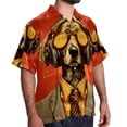 thumbnail image 2 of Retro Dog Men's Short Sleeve Poplin Button Down Shirts - Casual Printed Summer Beach Tops for Men, 2 of 6