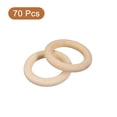 thumbnail image 3 of Paquete de 70 anillos de madera natural de 40mm (1.6"), círculos de madera sin terminar de 7mm, 3 of 7